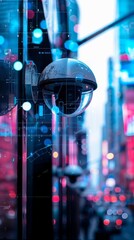 Aufkleber - Futuristic autonomous car with holographic interface and digital elements