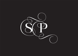 Wall Mural - SP latter ligature typography logo design template