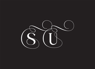 Wall Mural - SU latter ligature typography logo design template