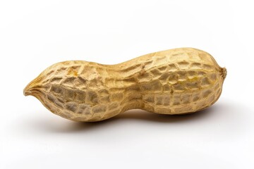 Wall Mural - Single peanut in shell isolated on white background part of nut collection