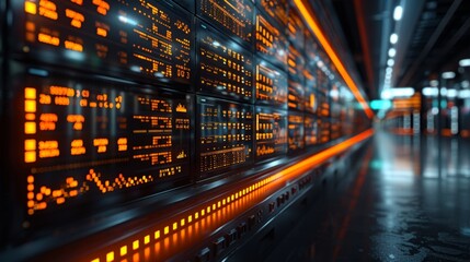 Poster - A bustling cryptocurrency exchange with traders monitoring computer screens displaying digital currency fluctuations.