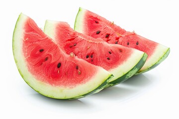 Wall Mural - Watermelon slices on white background with clipping path