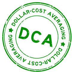 Poster - Grunge green DCA Dollar-cost averaging word round rubber seal stamp on white background