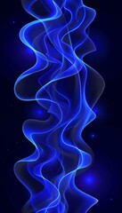 Poster - Elegant abstract wave technology backdrop with stunning blue light digital effect