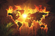 Burning Earth For Hot Summer Season From Global Warming