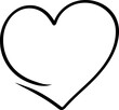 Continuous line drawing of heart on transparent background. Vector illustration