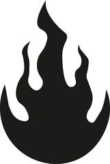 Wall Mural - Black fire flame silhouette vector art