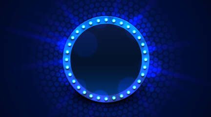 Wall Mural - Light frame label, event bar casino, show signboard. Vector illustration
