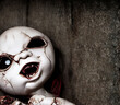 Creepy terror ceramic doll