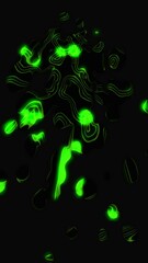 Wall Mural - Glowing green abstract background. Green glowing liquid. Vertical video. 3D animation.