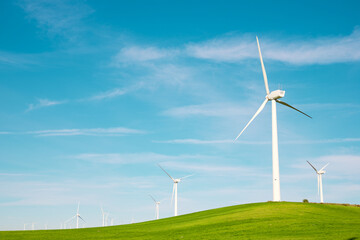 Wall Mural - Wind turbine generators for green electricity production