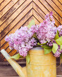 Purple Lilac in Watering Can 