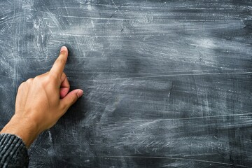 Sticker - Hand of a school teacher erasing chalk with finger on a chalkboard