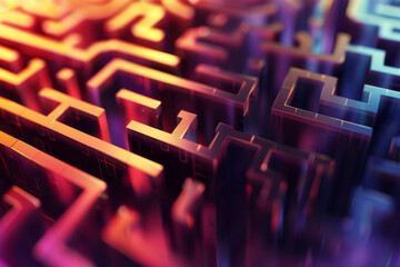 Wall Mural - the concept of a mental maze, representing the challenges of decision-making or problem-solving - ge
