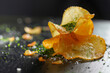 The elegance and creativity of gourmet chips served in a fine dining context, focusing on innovative flavors and presentation - Generative AI