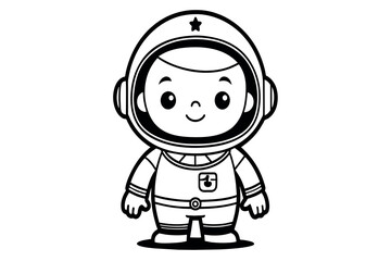 Wall Mural - a cartoon astronaut is smiling and wearing a helmet