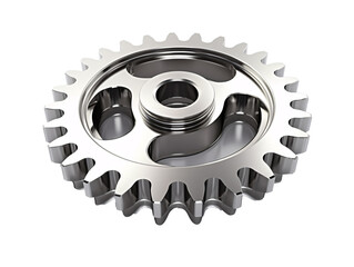 a silver gear with a nut