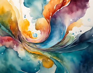 Wall Mural - Abstract watercolor hand painted 