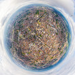 Ghent, Belgium. City center and surroundings. Residential and industrial areas. Panorama of the city. Summer day, cloudy weather. 360 degree aerial panoramic asteroid