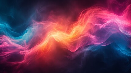 Aufkleber - Colorful abstract smoke waves
