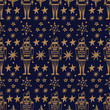 Christmas vector seamless silver Nutcracker and stars pattern.  Seamless pattern can be used for wallpaper, pattern fills, web page background, surface textures.