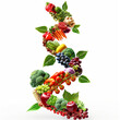 Fantasy human DNA in the form of fresh fruit