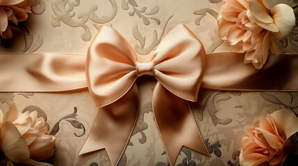 Wall Mural - background bow gift card