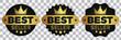© FreenDesignstock - Sticker best seller set isolated premium quality in gold and black color perfect for mark best seller product. Set of best seller premium luxury metal emblem tag or sticker. 11:11