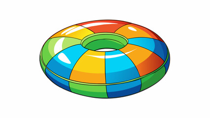 Fototapete - A brightlycolored inflatable sphere that floats easily on the surface of the water making it perfect for pool games.  on white background . Cartoon Vector.