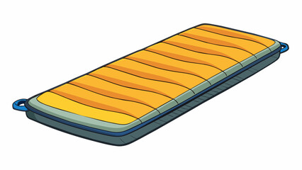 Aufkleber - A budgetfriendly option this foam sleeping pad is perfect for occasional camping trips. It has a thin and compact design making it easy to carry and. Cartoon Vector.