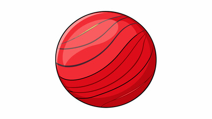 Aufkleber - A bright red orb smooth and firm to the touch with thin translucent layers that layer upon each other to form a refreshing tangy flavor.  on white. Cartoon Vector.