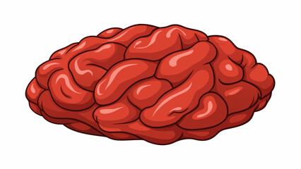 Poster - A chunky irregularly shaped object with a co chunky texture. It is made up of chunky pieces of meat and fat giving it a distinctively meaty taste and. Cartoon Vector.