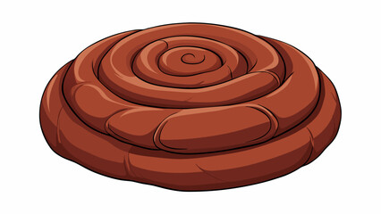 Aufkleber - A coiled ropelike object with a wrinkled dimpled surface. Its color varies from dark brown to reddishbrown and it has a distinctive sweet and savory. Cartoon Vector.