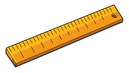 Aufkleber - A clear plastic ruler marked with both centimeter and inch measurements used for precise measurements of small objects in scientific investigations.. Cartoon Vector.