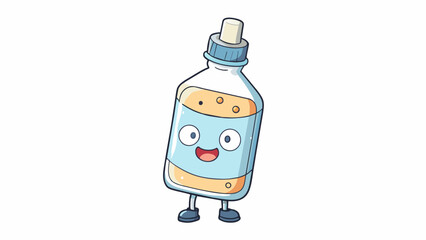 Poster - A clear odorless liquid packaged in a plastic bottle with a thin and runny consistency. It has a neutral flavor and is often used in baking and. Cartoon Vector.
