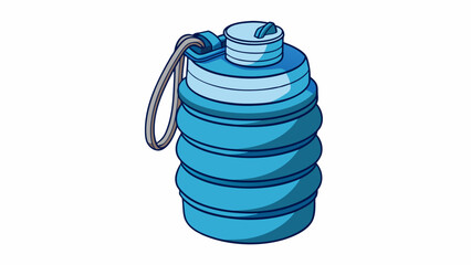 Poster - a collapsible water bottle made of silicone perfect for outdoor activities. it can be rolled up when