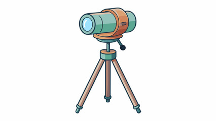 Poster - A compact sleek device with a small retractable tube and a tripod base. Its lenses help magnify distant objects making them appear larger and clearer.. Cartoon Vector.