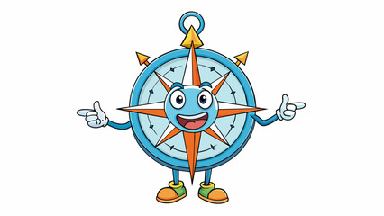 Poster - A compass pointing in different directions showcasing the psychologists skill in guiding clients to find their way and make positive changes in their. Cartoon Vector.