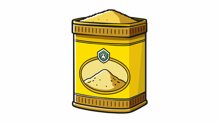 Poster - A container of fiund bulgur flour which is commonly used in traditional Turkish and Greek recipes. With its distinctive yellow color it adds a unique. Cartoon Vector.
