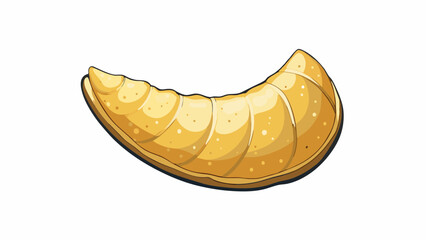 Aufkleber - A delicate crescentshaped pastry with a light and airy texture coated in a delicate dusting of powdered sugar perfect for dipping in a cup of hot. Cartoon Vector.