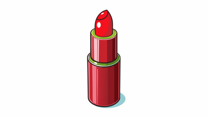 Fototapete - A deep rich red lipstick with a glossy finish and a faint scent of sweet cherries.  on white background . Cartoon Vector.