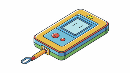 Fototapete - A digital device with a small screen and a sensor at one end. The sensor can be used to measure the temperature of objects or the environment and the. Cartoon Vector.