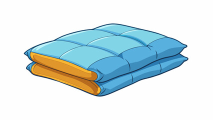 Poster - A foldable foamfilled pillow with a polyester cover designed to mimic the softness and support of a traditional pillow. Its compact size makes it. Cartoon Vector.