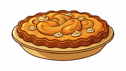 Aufkleber - A freshly baked pastry with a golden brown flaky crust and a generous filling of ground cashews mixed with brown sugar and warm es. Each bite is a. Cartoon Vector.