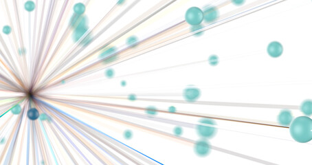 Poster - Falling cyber particles. Big data stream. 3d