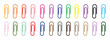 © Madusanka - Colored paper clip isolated vector image set against a white background.
