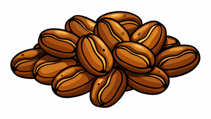 Aufkleber - A golden brown substance with a grainy crunchy texture. It has a distinct roasted smell and a nutty slightly salty taste.  on white background . Cartoon Vector.