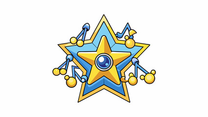 Poster - A group of stars that mimic a musical instrument with one bright star at the top serving as the tuning peg. Other stars run in a curved line down the. Cartoon Vector.