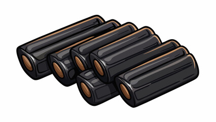 Fototapete - A handful of Licorice candies each one a small rectangular block with rounded edges. The texture is chewy and pliable and the color is a deep rich. Cartoon Vector.