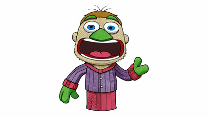 Poster - A hand puppet is a small fabric or foam object designed to fit over a persons hand with an opening for the thumb to function as the puppets lower jaw.. Cartoon Vector.